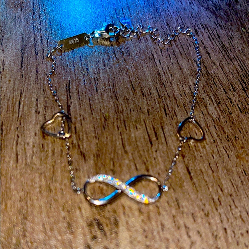 Elegant Sterling Silver Infinity Heart Bracelet